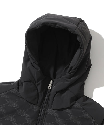 M GN LOGO PATTERN HOOD DOWN VEST LQ3IV05M