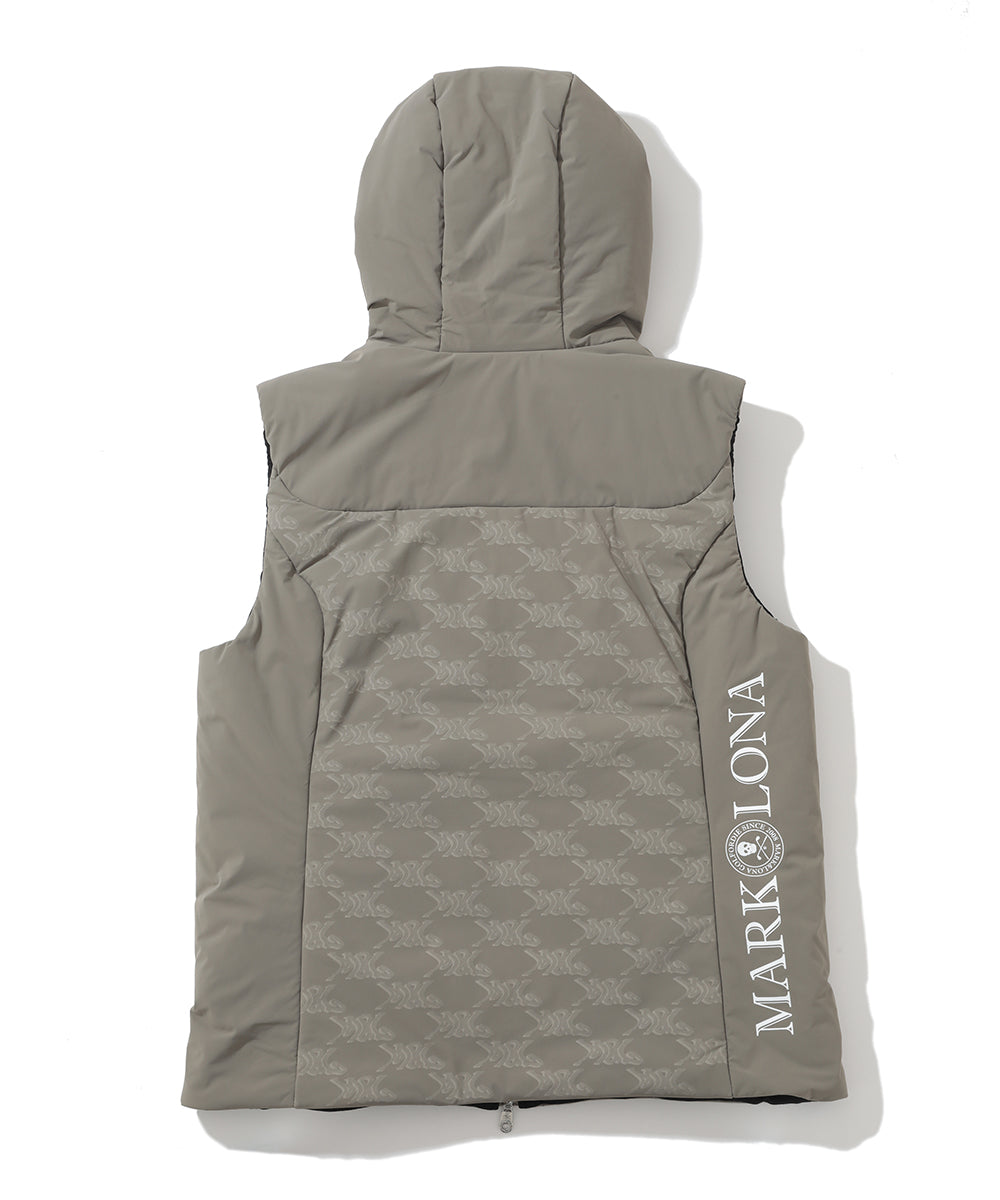 M GN LOGO PATTERN HOOD DOWN VEST LQ3IV05M