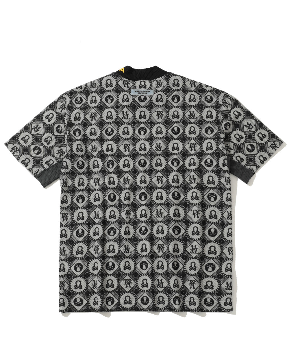 M GN CIRCLE SKULL PATTERN MOCK-NECK SS T-SHIRTS LR2IA12M