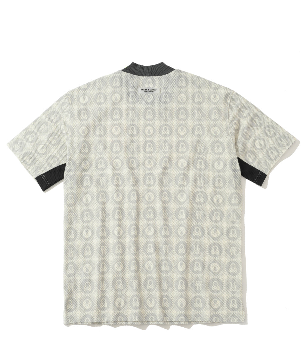 M GN CIRCLE SKULL PATTERN MOCK-NECK SS T-SHIRTS LR2IA12M