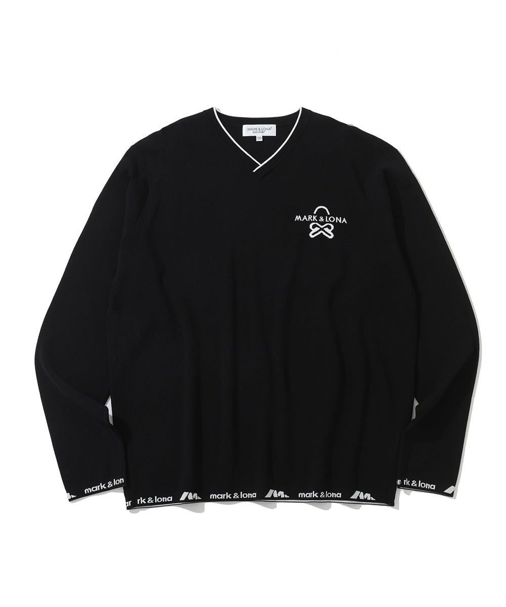 M GN BLANK SKULL LOGO POINT V-NECK KNIT LR1IB01M