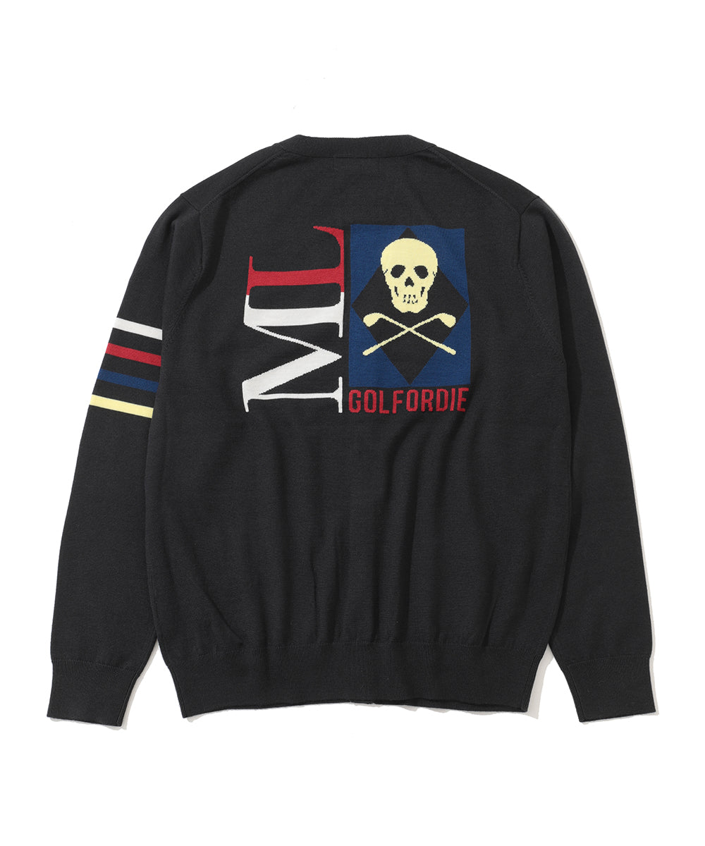 M GN BACK LOGO POINT KNIT CARDIGAN LR3IB02M