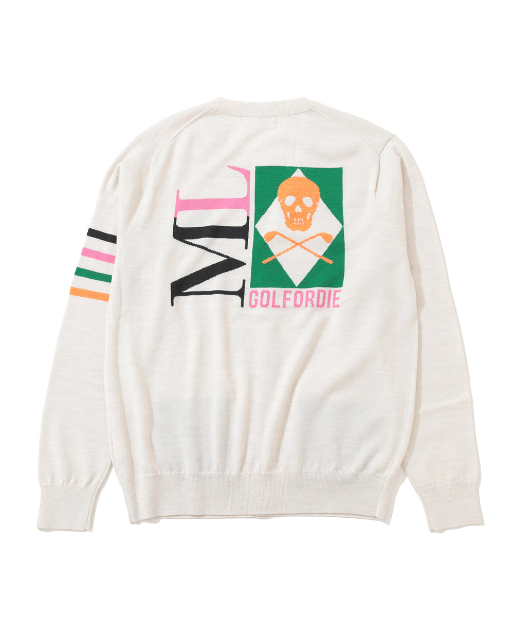 M GN BACK LOGO POINT KNIT CARDIGAN LR3IB02M