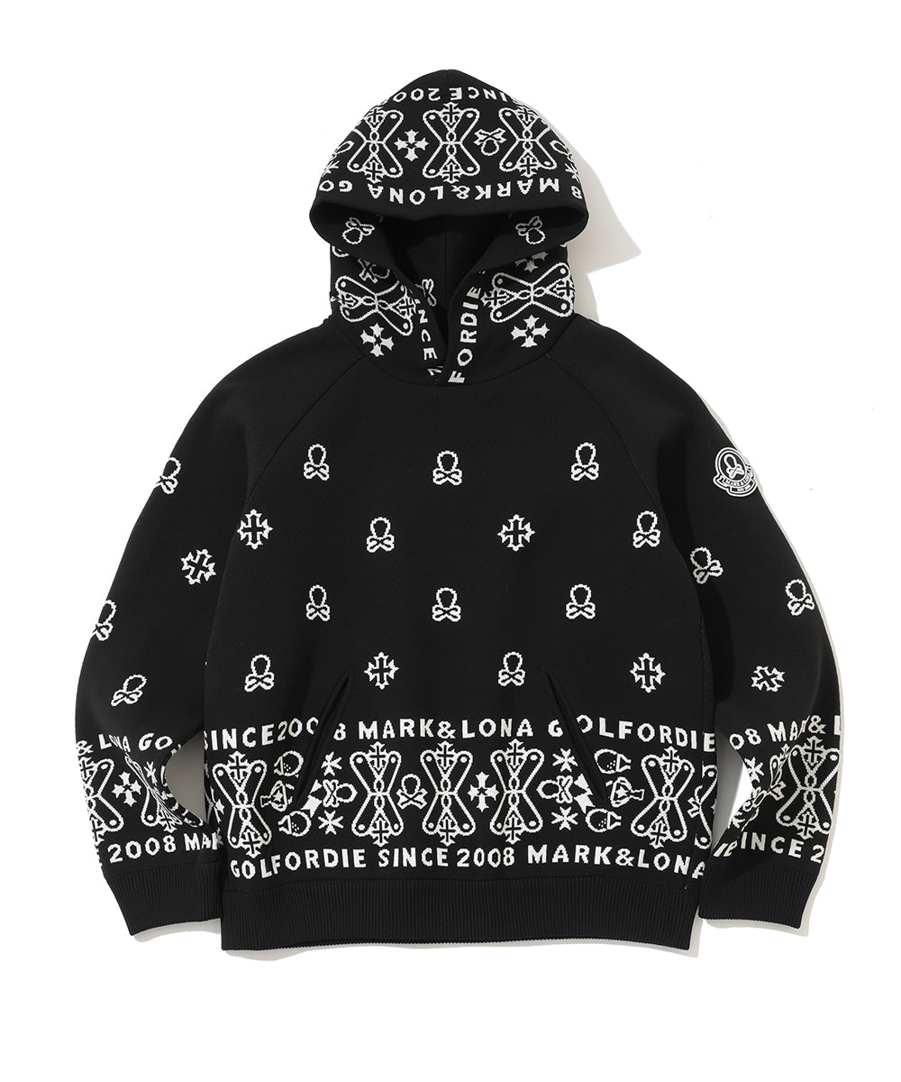 M GN PAISLEY SKULL KNIT HOODIE LR3IB05M