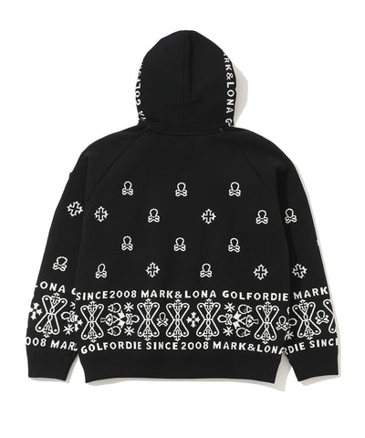 M GN PAISLEY SKULL KNIT HOODIE LR3IB05M