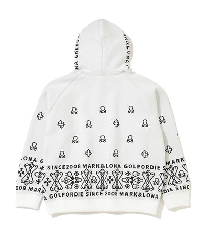 M GN PAISLEY SKULL KNIT HOODIE LR3IB05M