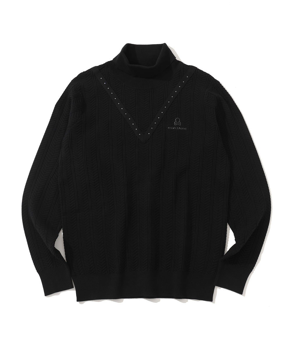 M GN STONE V-LINE KNIT HIGHNECK LR4IB06M