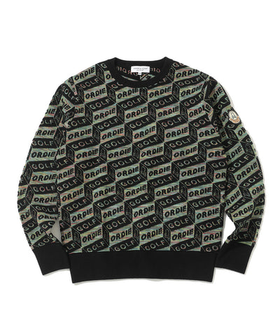 M GN BLOCK PATTERN CREW KNIT LR4IB07M