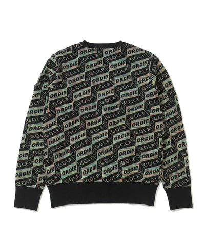 M GN BLOCK PATTERN CREW KNIT LR4IB07M