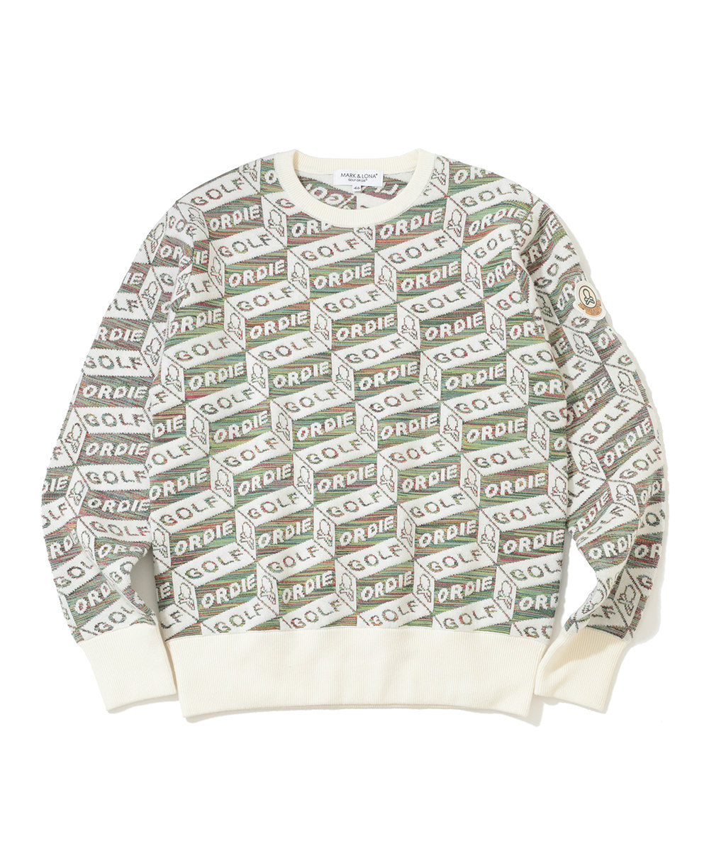 M GN BLOCK PATTERN CREW KNIT LR4IB07M