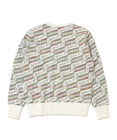 M GN BLOCK PATTERN CREW KNIT LR4IB07M