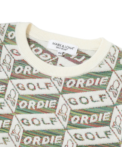 M GN BLOCK PATTERN CREW KNIT LR4IB07M