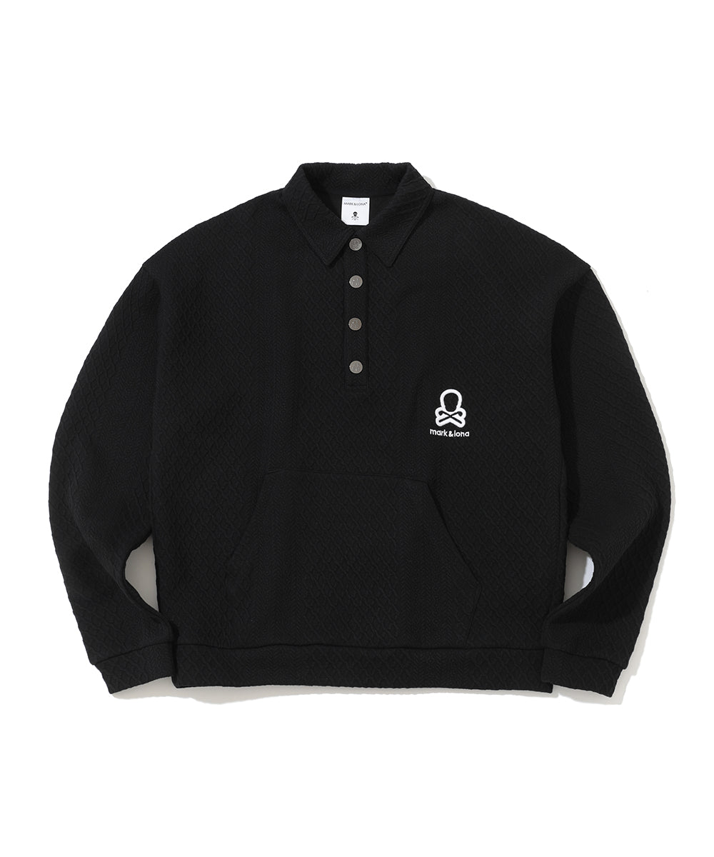 M GN CABLE PATTERN JERSEY LS POLO LR4IC10M