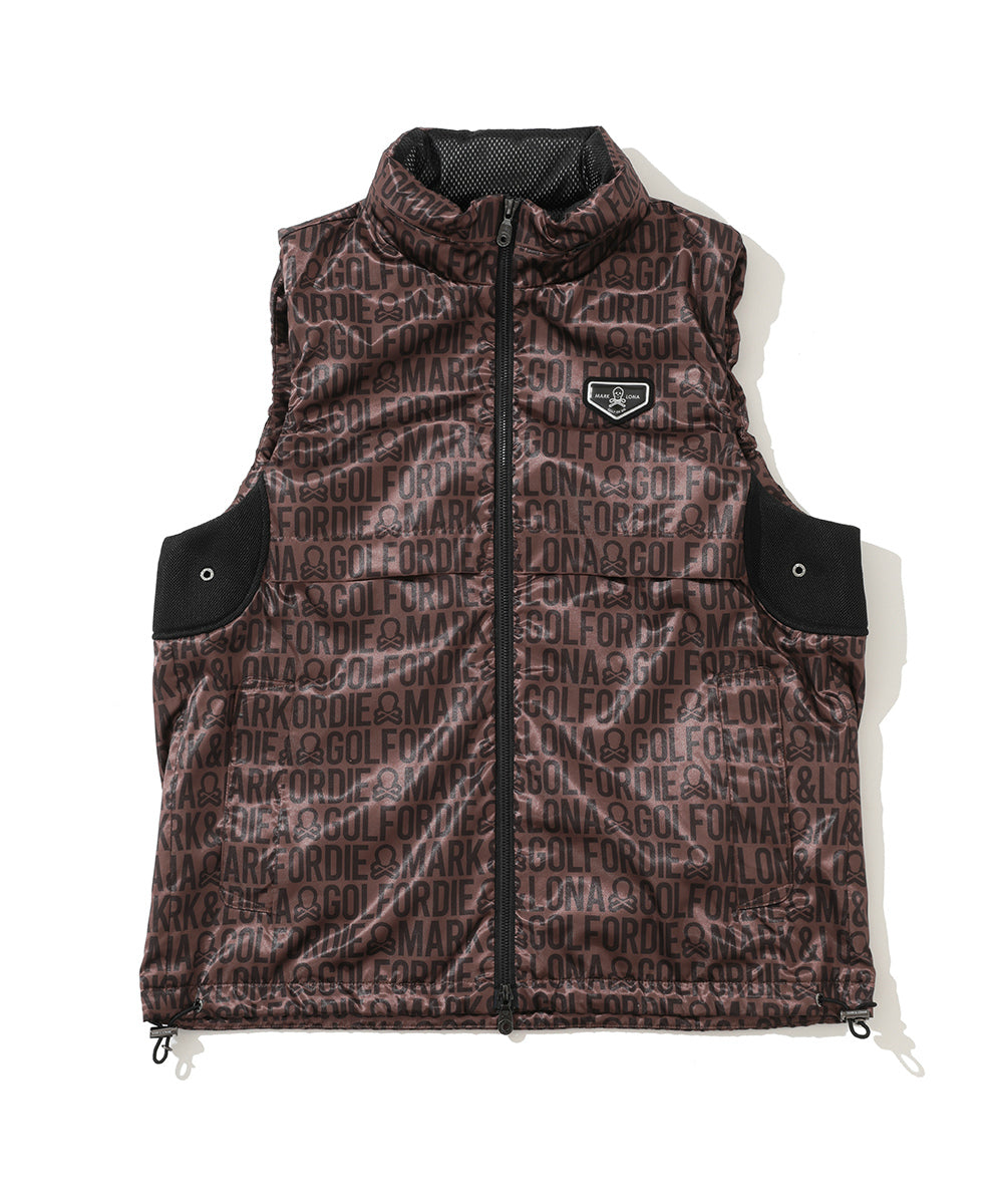 M GN LOGO PATTERN ZIP-UP VEST LR3IV01M