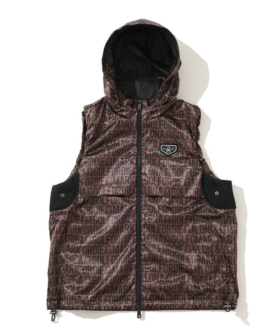 M GN LOGO PATTERN ZIP-UP VEST LR3IV01M
