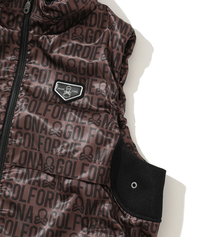 M GN LOGO PATTERN ZIP-UP VEST LR3IV01M