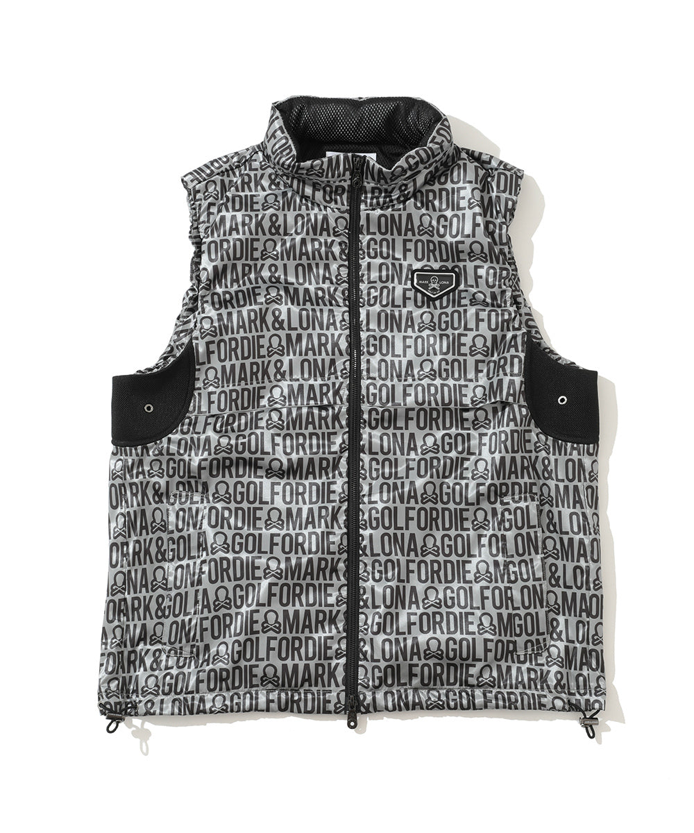 M GN LOGO PATTERN ZIP-UP VEST LR3IV01M