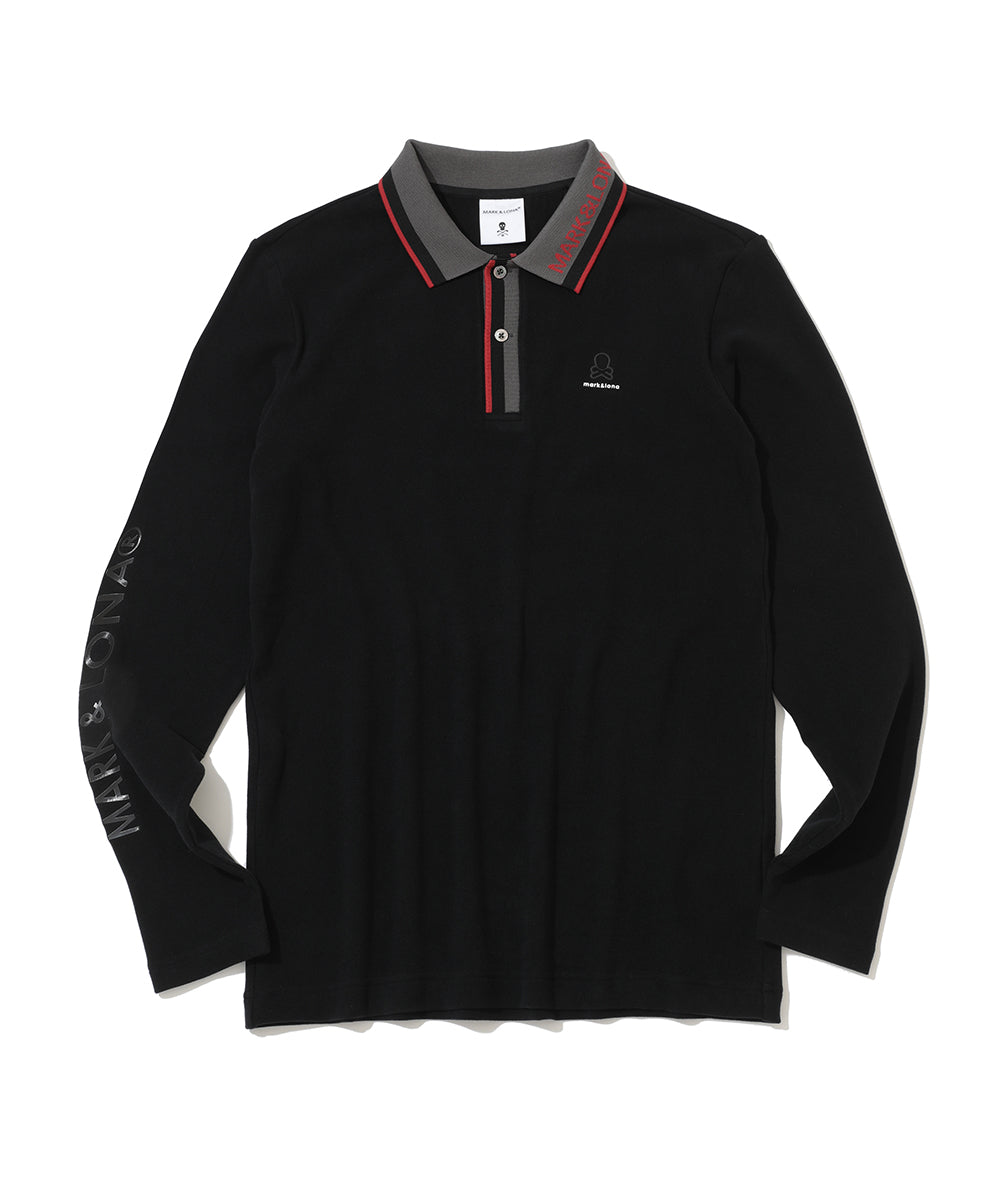 M GN COLLAR & SLEEVE LOGO POINT LS POLO LR3IP06M