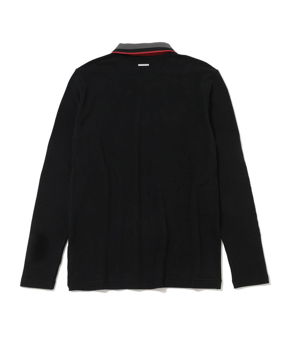 M GN COLLAR & SLEEVE LOGO POINT LS POLO LR3IP06M