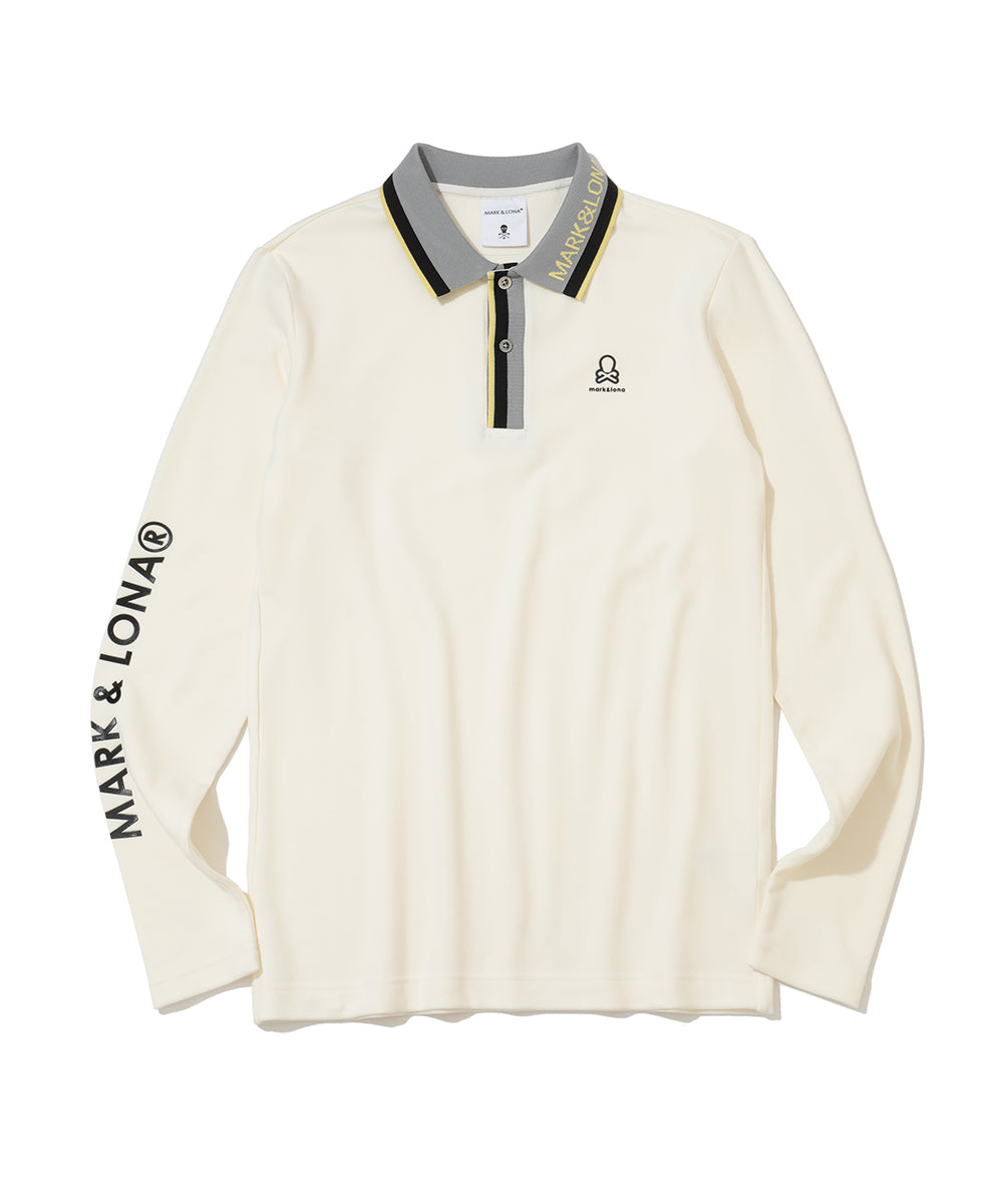 M GN COLLAR & SLEEVE LOGO POINT LS POLO LR3IP06M