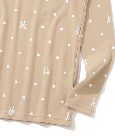 M GN DOT PATTERN MOCK-NECK LS T-SHIRTS LR3IU04M