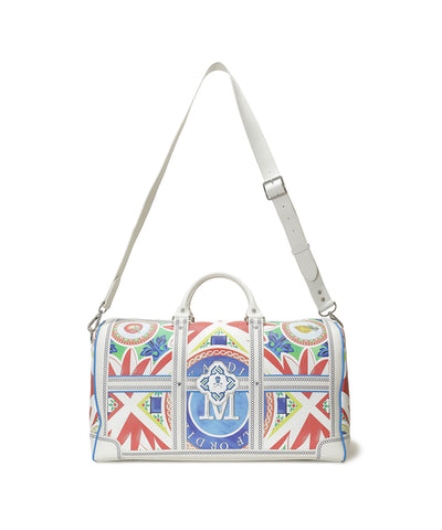 U GN CHAIN GRAPHIC SYNTHETIC LEATHER BOSTON BAG LR2ZU41U
