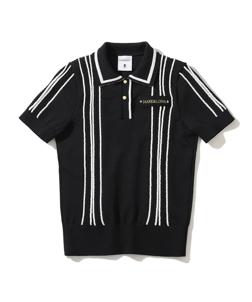 W GN VERTICAL STRIPE POINT KNIT SS POLO LQ1IB02F