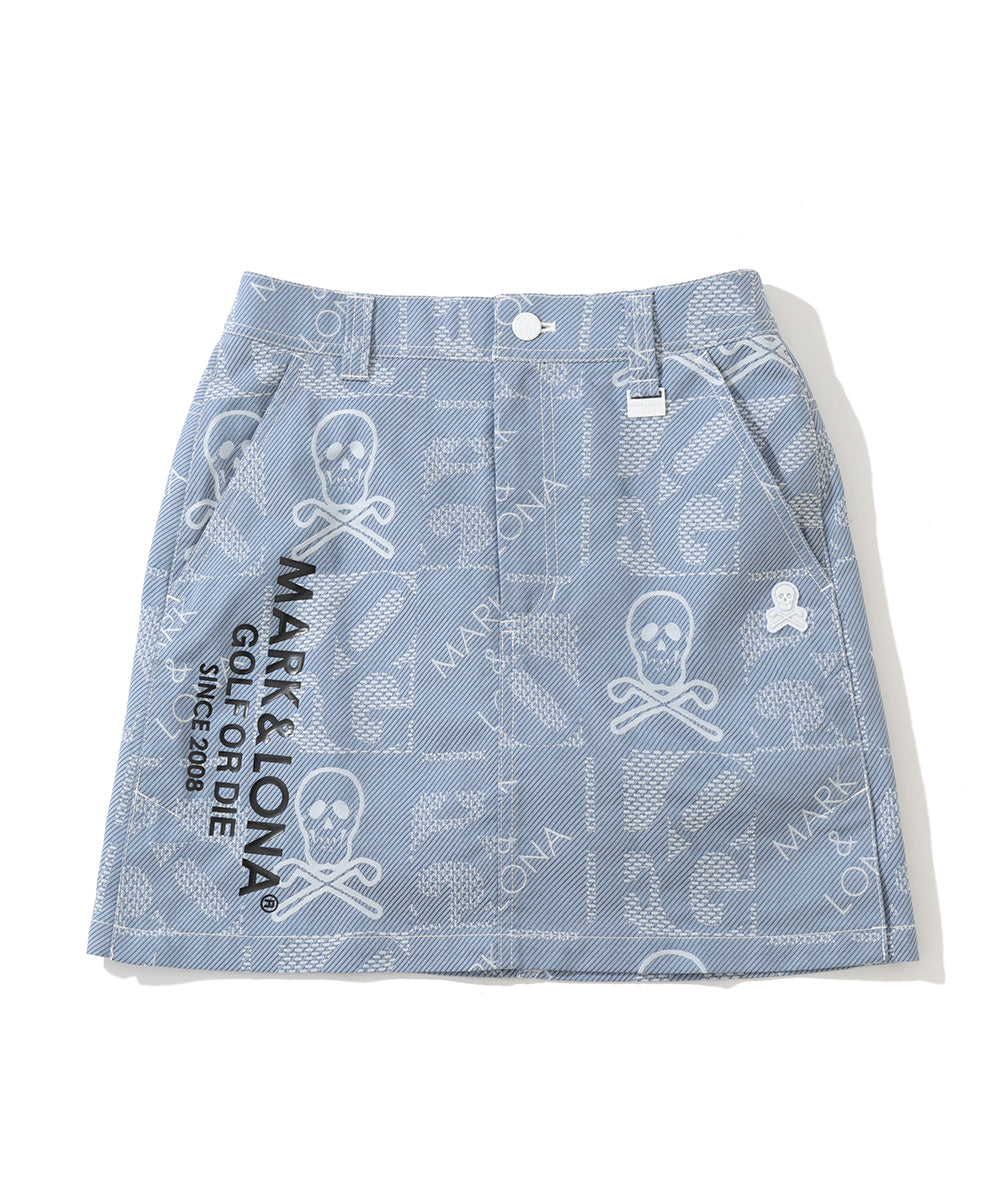 W GN SKULL & LOGO MIX PATTERN PRINT SKIRT LQ2IE06F