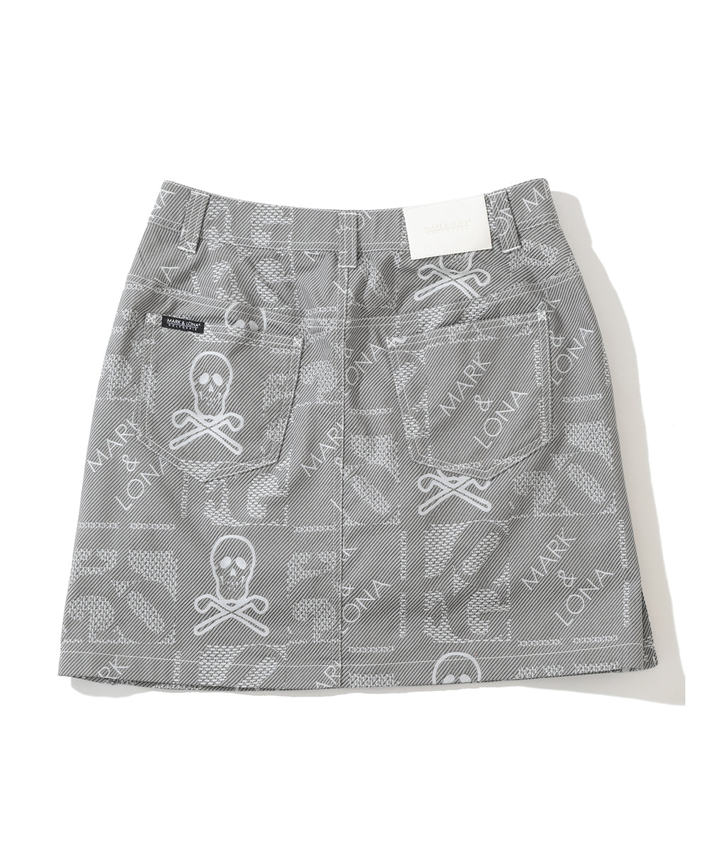 W GN SKULL & LOGO MIX PATTERN PRINT SKIRT LQ2IE06F