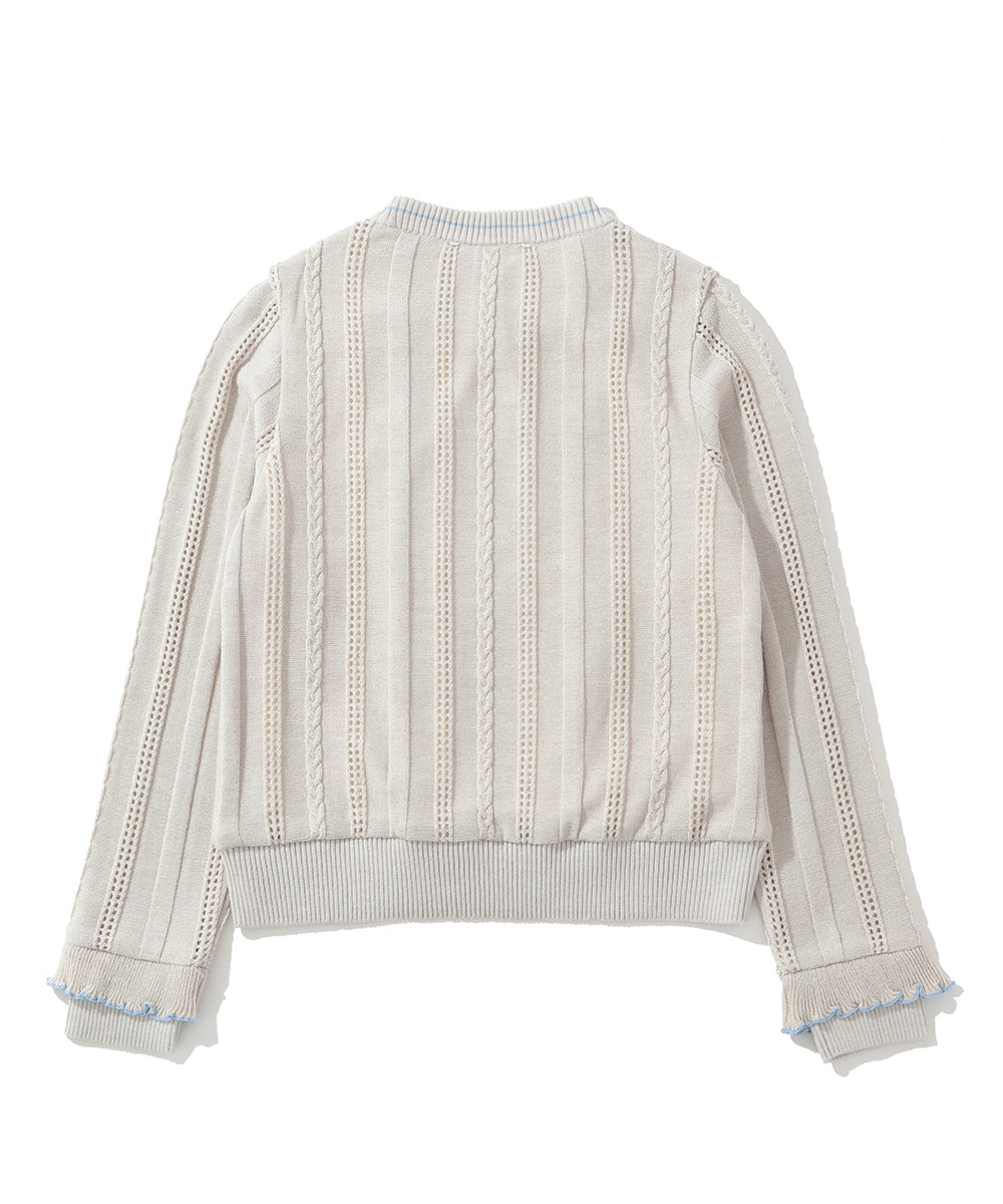 W GN FRILL VERTICAL LOGO POINT TWINKLE KNIT CREW LQ4IB06F