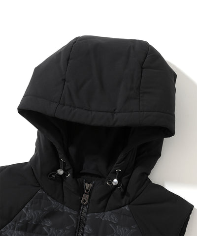 W GN LOGO PATTERN HOOD DOWN VEST LQ3IV05F