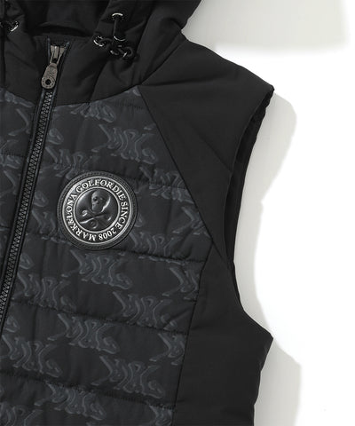 W GN LOGO PATTERN HOOD DOWN VEST LQ3IV05F