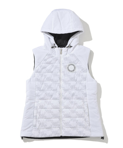 W GN LOGO PATTERN HOOD DOWN VEST LQ3IV05F