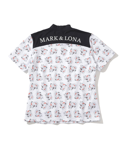 W GN PATTERN MOCK-NECK SS T-SHIRTS LR1IA01F