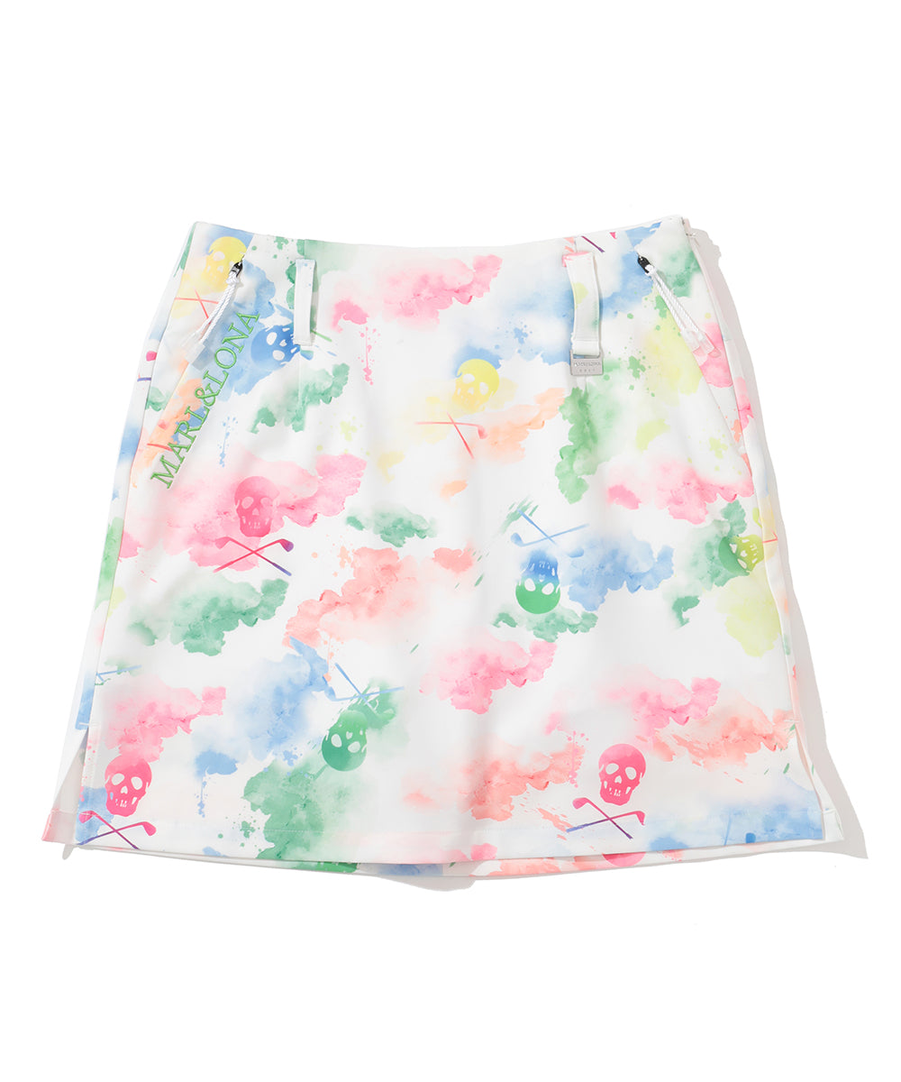 W GN WATER COLOR GRAPHIC SKIRT LR2IE05F