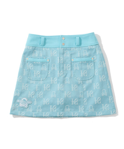 W GN SKULL & GOLF PATTERN SKIRT LR2IE06F