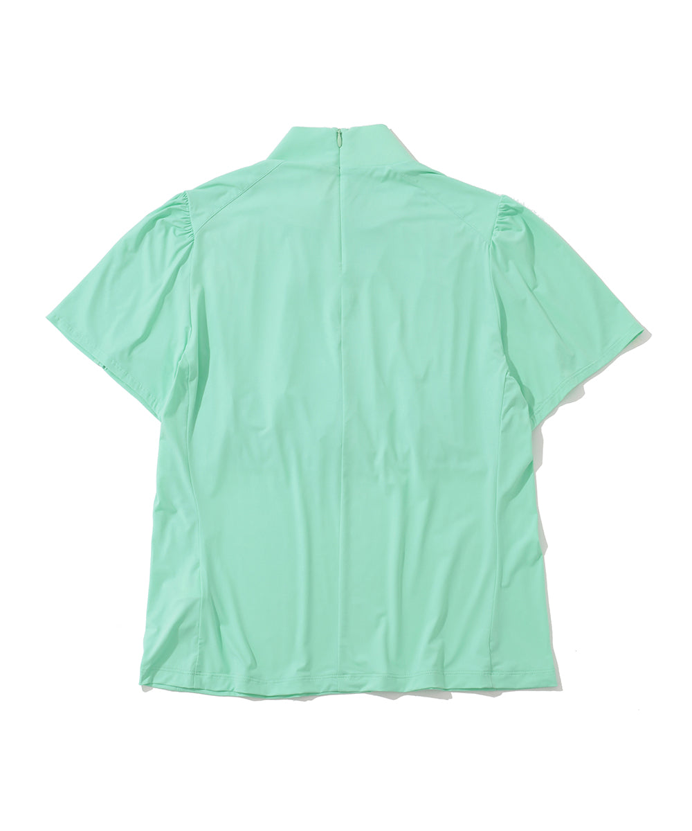 W GN FRONT SHIRRING MOCK-NECK SS T-SHIRTS LR3IA02F