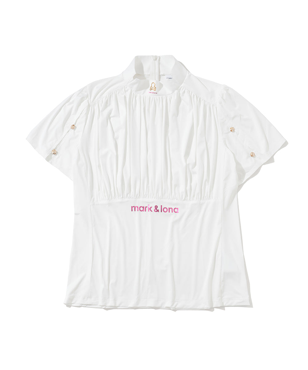 W GN FRONT SHIRRING MOCK-NECK SS T-SHIRTS LR3IA02F