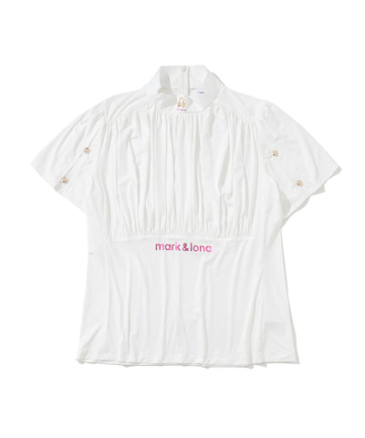W GN FRONT SHIRRING MOCK-NECK SS T-SHIRTS LR3IA02F