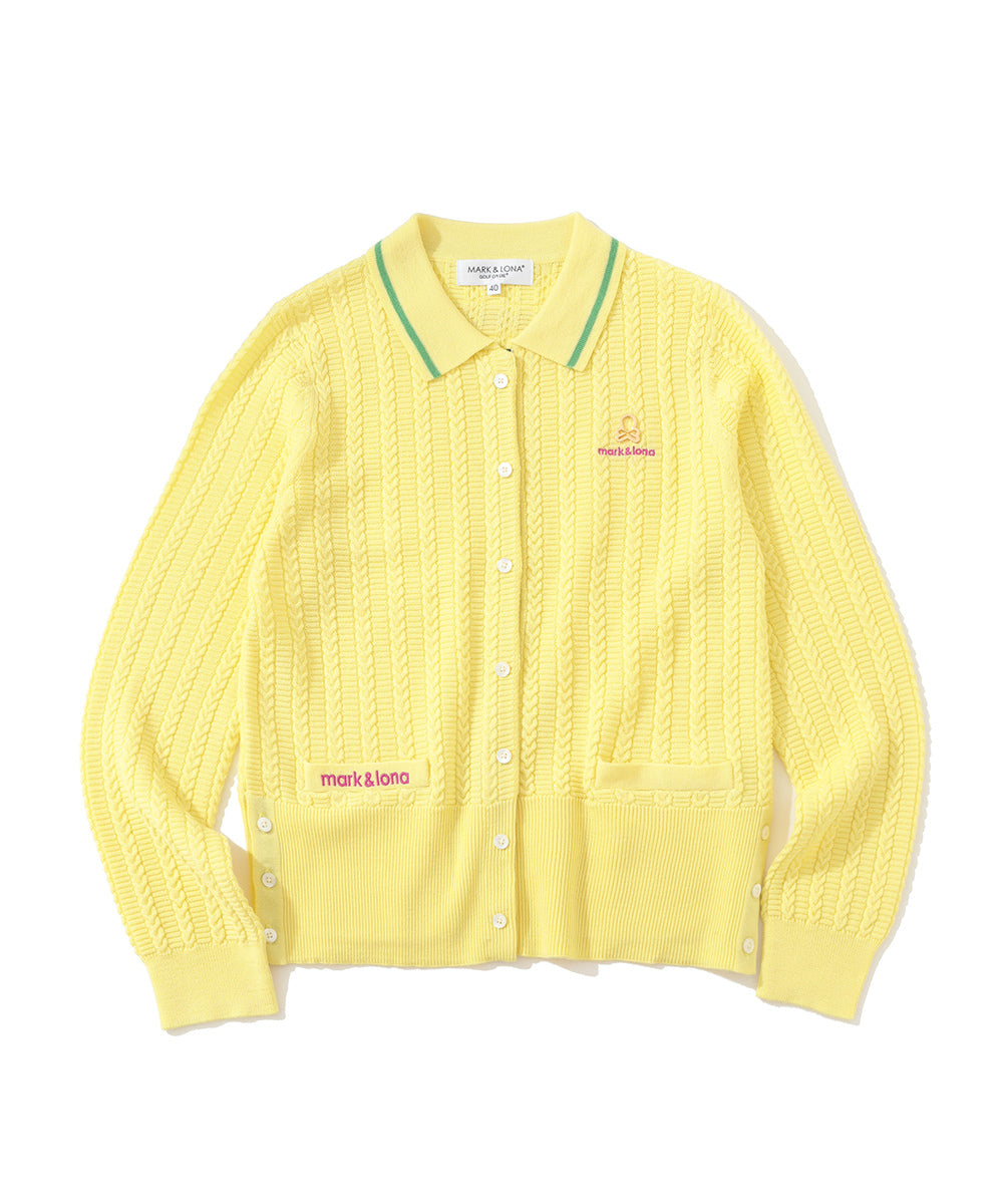 W GN CABLE CARDIGAN & AGYLE PATTERN SS MOCK-NECK KNIT LR3IB01F