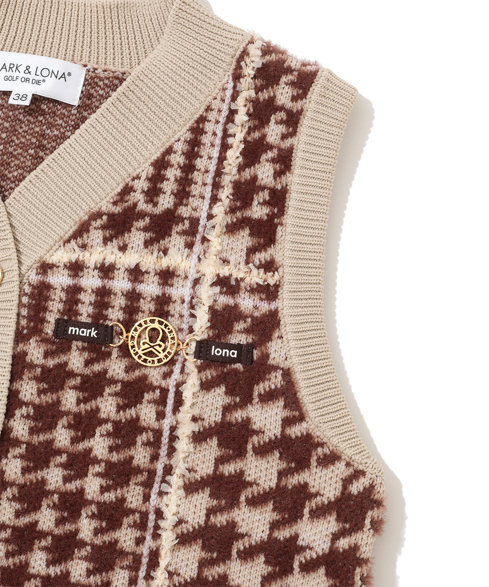W GN HOUND PATTERN KNIT VEST LR3IV04F