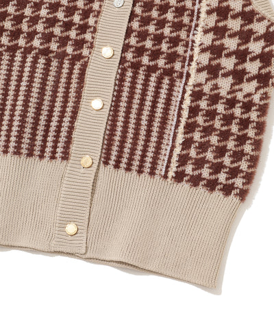 W GN HOUND PATTERN KNIT VEST LR3IV04F