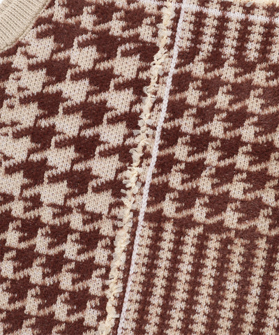 W GN HOUND PATTERN KNIT VEST LR3IV04F
