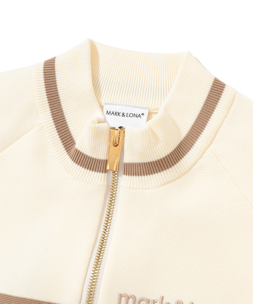 W GN COLOR BLOCK POINT KNIT ZIP-UP LR3IB04F