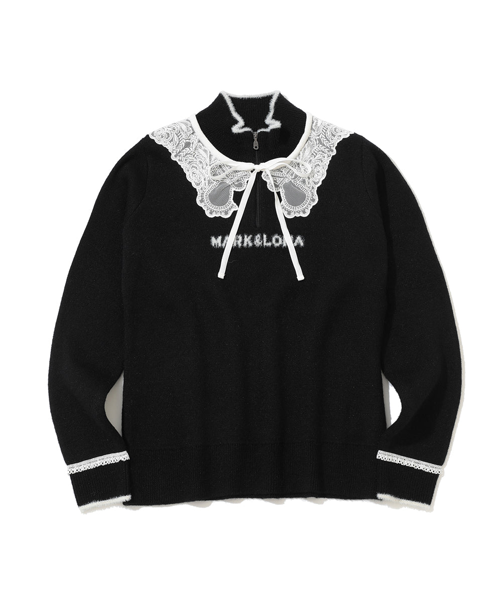 W GN LACE COLLAR POINT KNIT HIGHNECK LR4IB05F