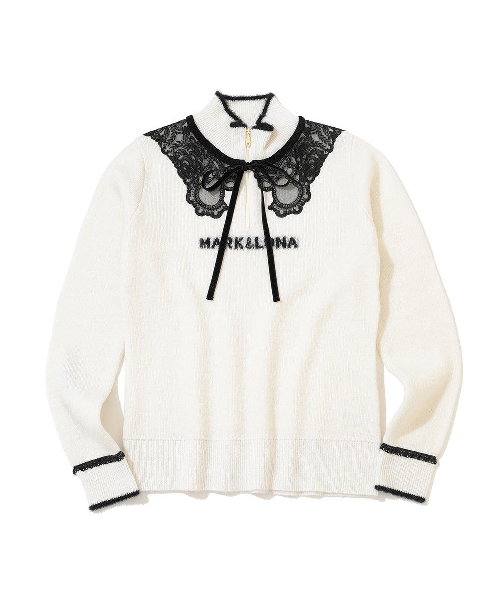 W GN LACE COLLAR POINT KNIT HIGHNECK LR4IB05F