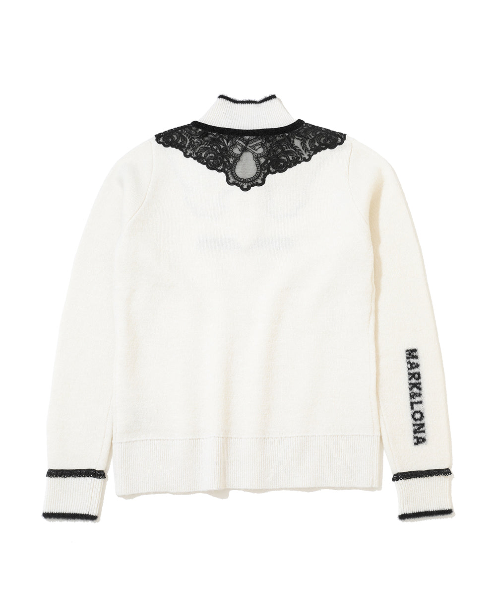W GN LACE COLLAR POINT KNIT HIGHNECK LR4IB05F