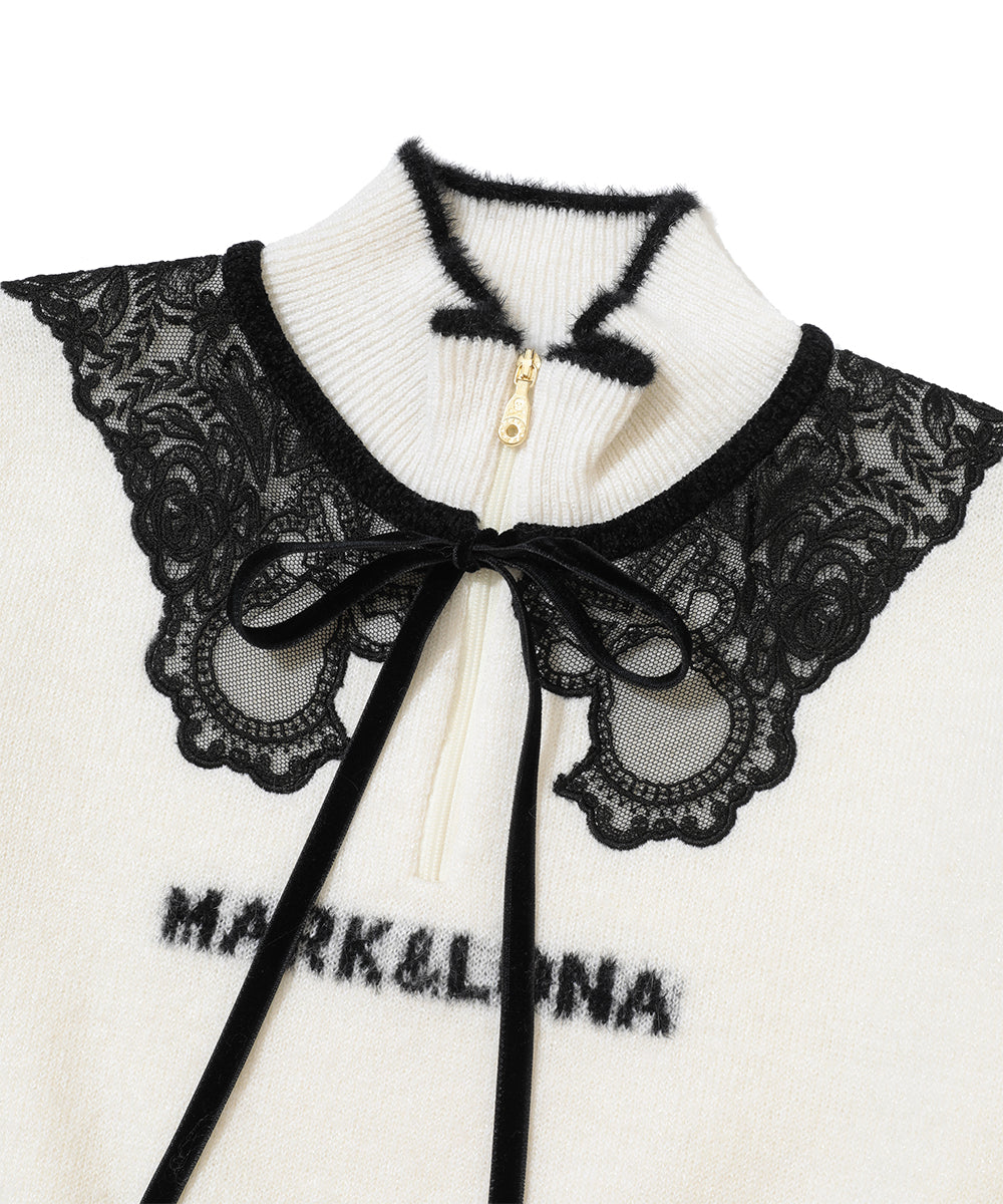 W GN LACE COLLAR POINT KNIT HIGHNECK LR4IB05F