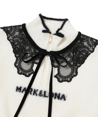 W GN LACE COLLAR POINT KNIT HIGHNECK LR4IB05F