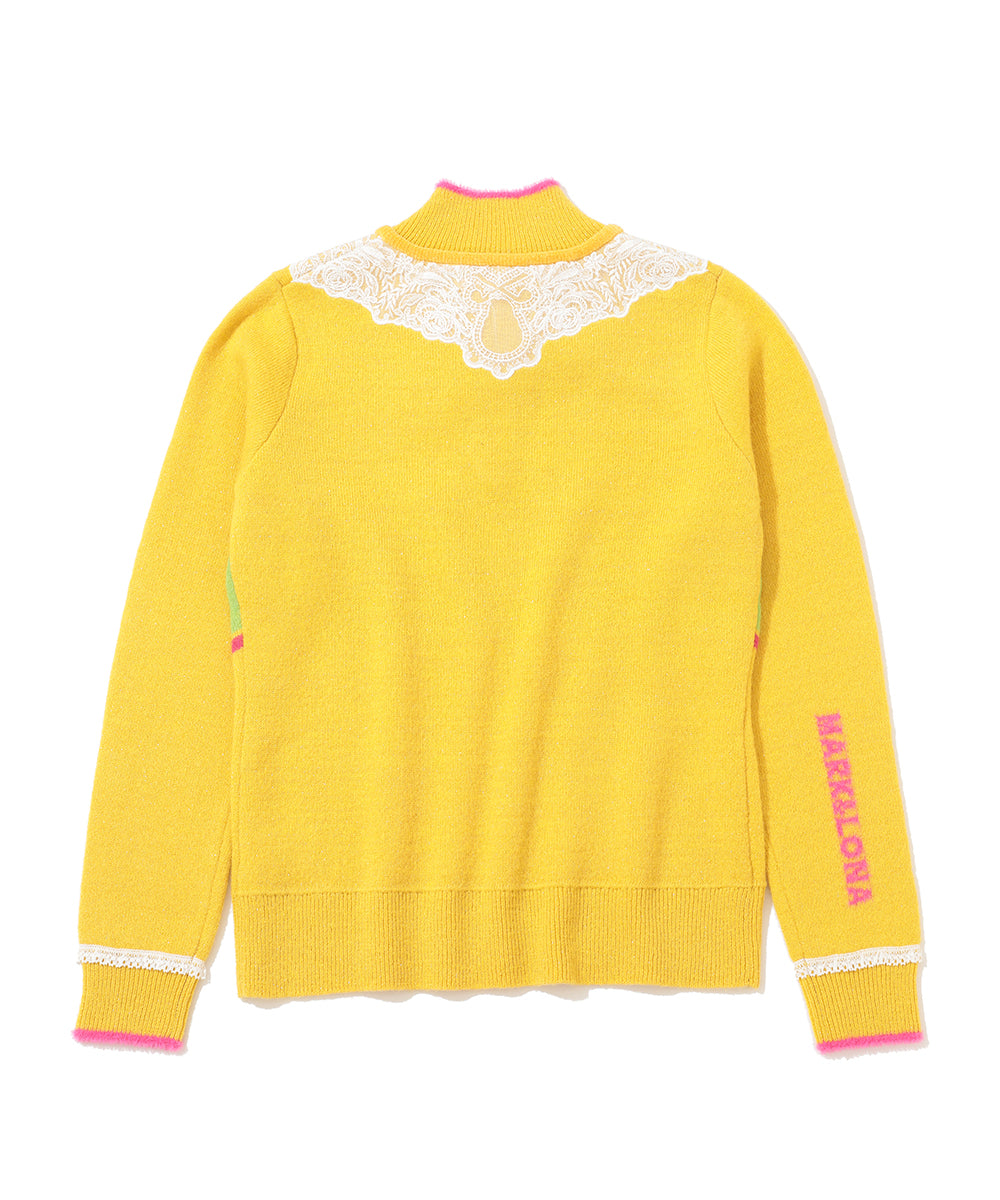 W GN LACE COLLAR POINT KNIT HIGHNECK LR4IB05F